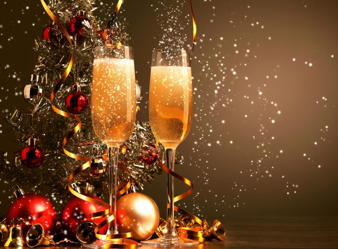 Wallpaper Christmas, New Year, champagne, balls, decorations, 4k, Holidays 956418903